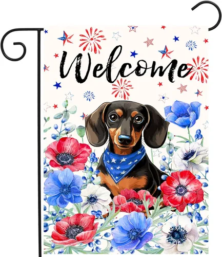 Miniatura 46 de Bandera de jardín floral Border Collie bandera de patio primavera verano bandera de patio flor perro banderas de jardín para exteriores pequeñas