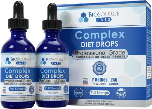 BioSource Labs Gotas de dieta complejas: las mejores gotas naturales para hombres y mujeres (paquete de 2 botellas) - Suministro para 60 días