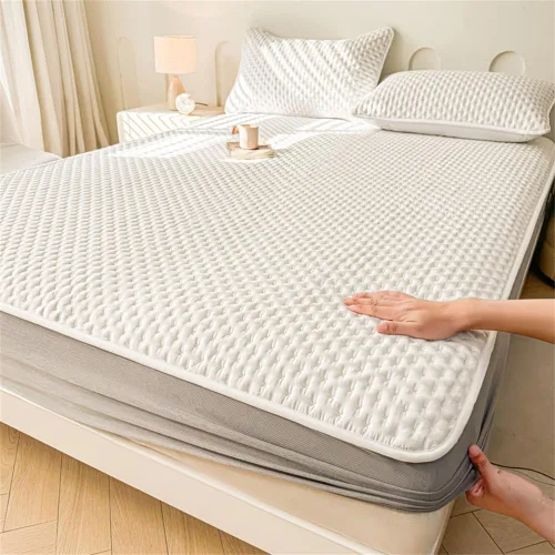Miniatura 5 de Mattress Protector, Waterproof Mattress Protector, Fits 6"-20" Mattresses with Deep Pocket, Cooling, Breathable Fitted Sheets, Soft Bed Cover, Blanco