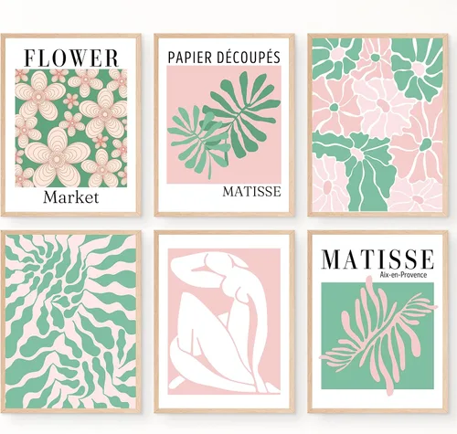 Miniatura 13 de Arte estético de pared de Matisse en tonos pastel, póster danés rosa y azul, decoración de pared inspiradora para mujeres, adolescentes y niñas