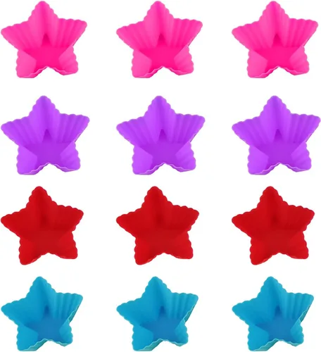 Miniatura 7 de 12 tazas de silicona multicolor para hornear, forros reutilizables para magdalenas, fáciles de limpiar, antiadherentes para fiestas, regalos