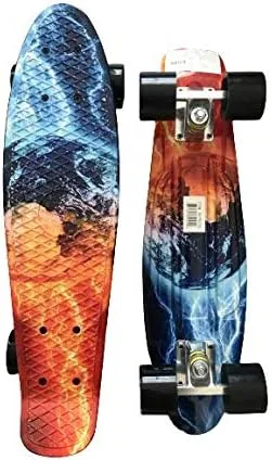 Patineta completa 22 pulgadas Cruiser para niños jóvenes principiantes plástico estilo retro ruedas PU