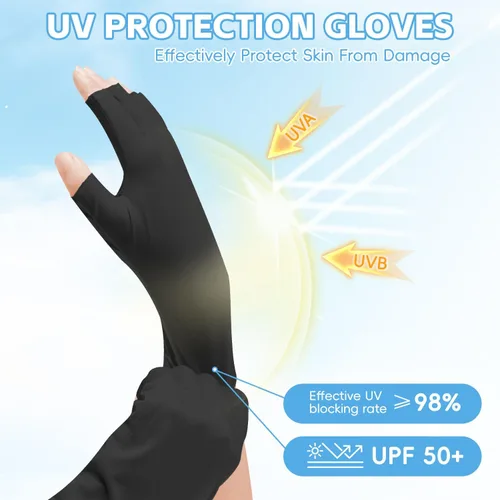 Miniatura 4 de Guantes UV para manicura de gel, guantes profesionales de protección solar UV UPF50+ para lámpara de uñas, cuidado de la piel, guantes de protección