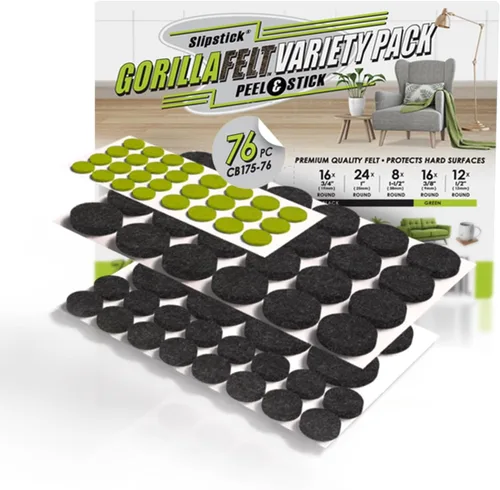 Miniatura 20 de GorillaFelt CB270 - Protectores de piso para muebles (juego de 4) almohadillas de fieltro para muebles con tapa garantizadas para permanecer