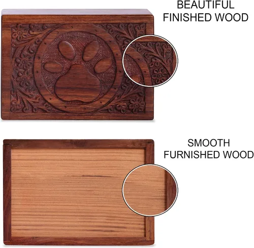 Miniatura 6 de Caja de Urna de Madera para Cenizas Humanas, Urnas Funerarias de Cremación, Urna Decorativa, Caja Conmemorativa para Mascotas, Urna para Gatos Bebés
