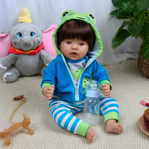 Miniatura 5 de CHAREX Muñecas realistas de bebé recién nacido de 18 pulgadas, cuerpo suave, muñeca de bebé recién nacido, muñeca de bebé de la vida real, regalo