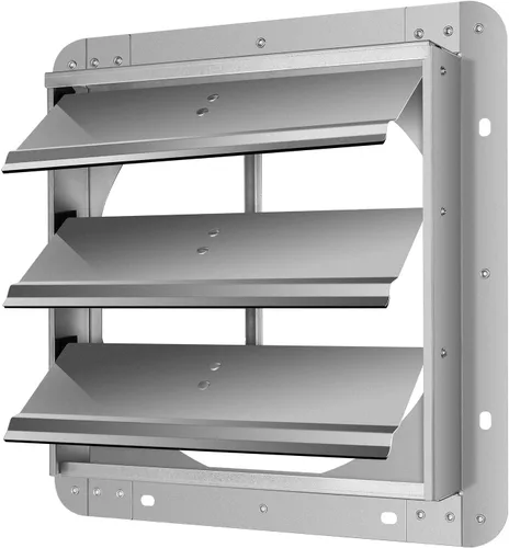 iPower Rejilla de ventilación automática de aluminio cuadrado de 14 pulgadas, color plateado
