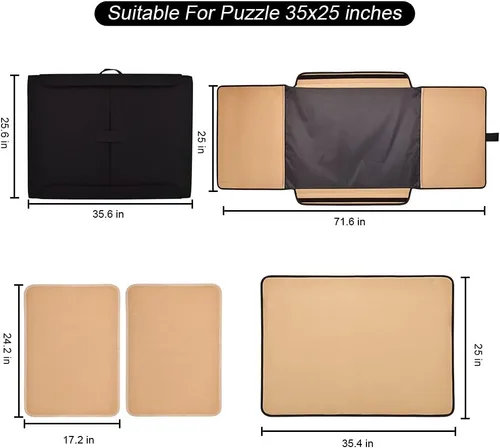 Miniatura 2 de Tablero de rompecabezas de 1500 piezas, tablero de rompecabezas portátil, tablero de rompecabezas de 25 x 35.43 pulgadas, organizador