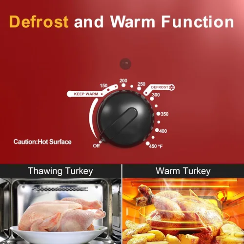 Miniatura 3 de Sunvivi Horno Tostador con Tapa de Autohilvanado, Asador Eléctrico de 20 Cuartos con Bandeja Extraíble y Parrilla, Control de Temperatura de Rango