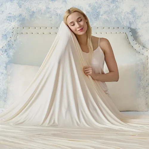CHOSHOME Manta refrescante para personas que duermen con calor – Manta de verano fina, suave, ligera, transpirable, doble cara mejorada para Beige