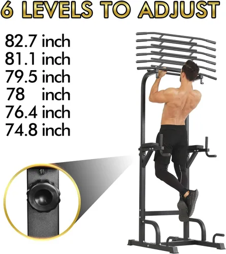 Miniatura 6 de BangTong&Li - Torre de ejercicio, barra de dominadas, estación de fondos, soporte para el gimnasio en casa, equipo de entrenamiento de fuerza