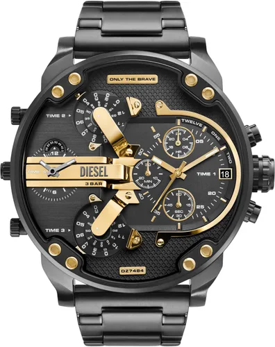 Miniatura 7 de Diesel Mr. Daddy 2.0 - Reloj de hombre con cronógrafo de tamaño extra grande y correa de acero inoxidable, silicona o cuero