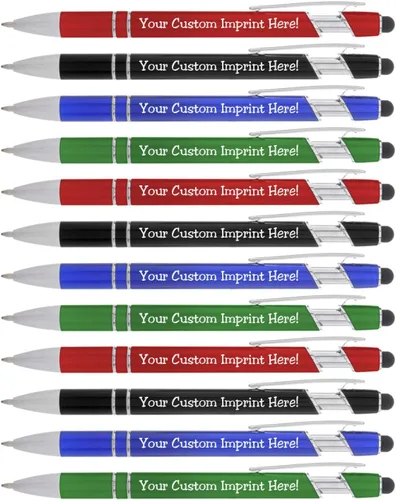 ExpressDesigns™ - Bolígrafos personalizados con lápiz capacitivo - The Legacy - Bolígrafos metálicos personalizados con nombre impreso - Tinta negra