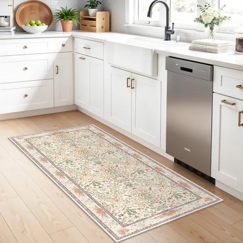 Miniatura 62 de Alfombra antideslizante lavable de 2 x 3 pies - Alfombra suave de pelo bajo para cocina, entrada y dormitorio - Tapete moderno para puerta