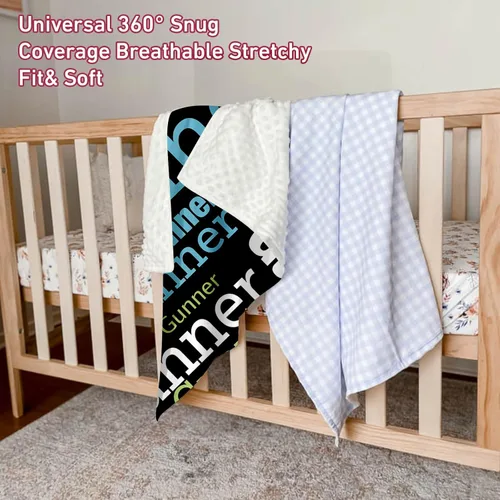 Miniatura 6 de Manta de bebé de doble capa para recién nacido, manta de bebé negra personalizada, regalos de cumpleaños para niños y niñas, manta de bebé 01 Negro