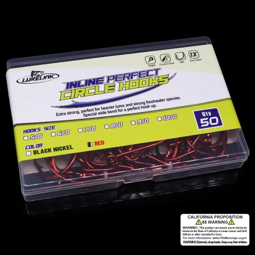 Miniatura 7 de En línea-Círculo-Anzuelos-Agua Salada-Para-Bag-Bajo-Pulpo-Anzos-Pesca-Agua-Fresa Paquete de 50 Rojo