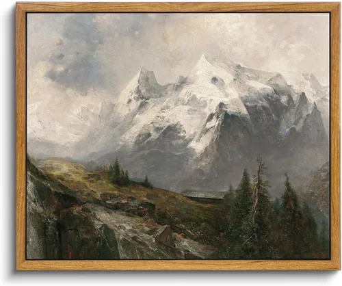 Miniatura 114 de VIYYIEA Arte de Pared en Lienzo Enmarcado Decoración del Hogar, Decoración de Granja Valles Ondulantes bajo Cielos Despejados Pintura de Pared