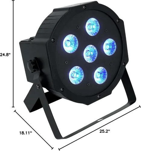 Miniatura 9 de Rockville Paquete Par de Baterías 6RF Negro, 8 Luces de Lavado Recargables+Estuche RGBWA+UV, DMX inalámbrico, control remoto RF, batería de 15