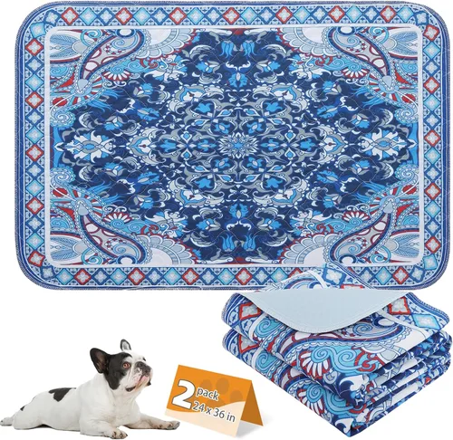 Miniatura 39 de KOOLTAIL Almohadillas lavables para orina de perros, paquete de 2 almohadillas de entrenamiento súper absorbentes reutilizables impermeables