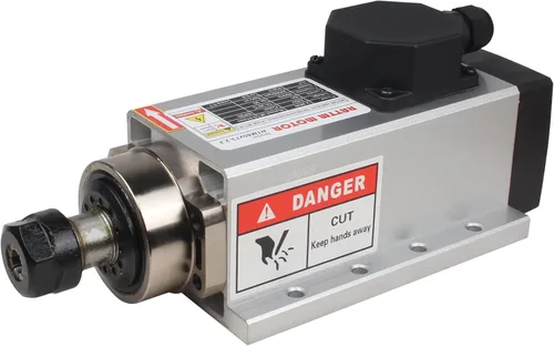 Motor de husillo de enrutador CNC de 2200 W 220 V, cuadrado 2.2KW motor de husillo refrigerado por aire ER20 400Hz 24000rpm 4 rodamientos para
