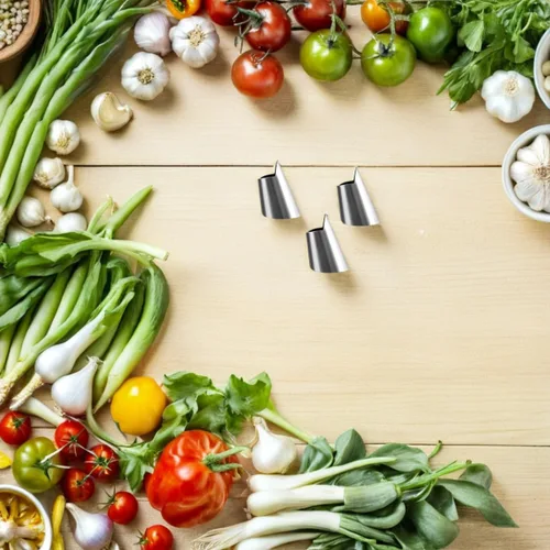 Miniatura 6 de Zerodeko 20 protectores de dedos de acero inoxidable para cortar y pelar vegetales, herramienta de cocina para cortar y pelar de forma segura