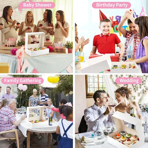 Miniatura 6 de Svalor Cajas para Cupcakes, Paquete de 2 Contenedores Desechables para Cupcakes, Portador de Cupcakes Grado Alimentario 12 Unidades con Ventana e