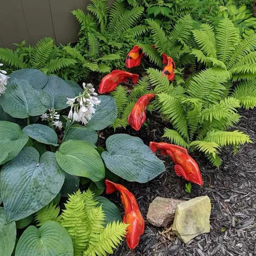 Miniatura 3 de Koi Fish Decor Garden: 3 piezas de escultura de pez Koi de resina, estatua de peces de jardín con estaca, para exteriores, patio, césped, estanque