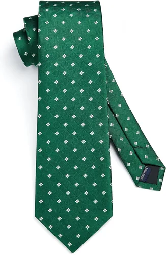 Miniatura 82 de HISDERN Conjunto de corbata a cuadros a cuadros pañuelo tejido clásico formal para hombre corbata y bolsillo cuadrado