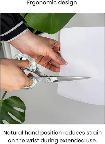 Miniatura 3 de OfficeGoods Tijeras acrílicas de acero inoxidable de 9 pulgadas para oficina y hogar, tijeras estéticas y afiladas multiusos, perfectas para coser