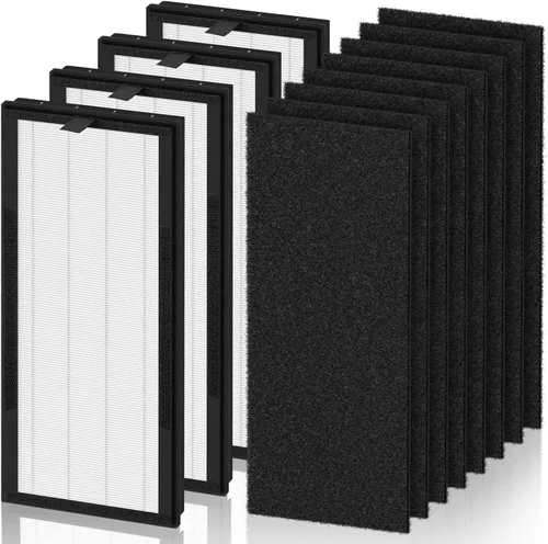Miniatura 11 de Filtro de repuesto HEPA para purificador de aire VEVA 8000 Elite Pro Series, 2 filtros HEPA y 8 prefiltros de carbón activado de primera calidad 2