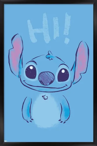 Miniatura 6 de Trends International Disney Lilo and Stitch - Póster de pared Hi Wall, 14.725 x 22.375 pulgadas, versión enmarcada de madera de granero