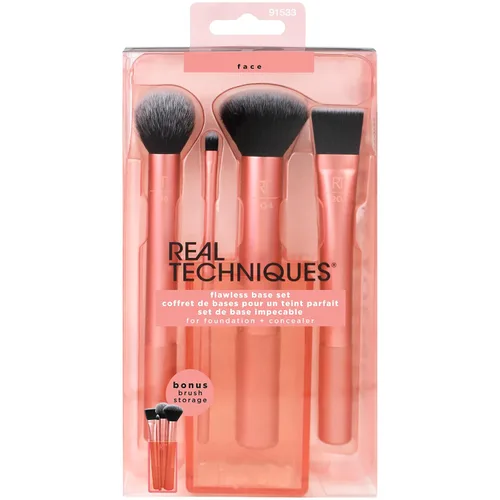 Miniatura 2 de Set de brochas de maquillaje sintéticas para una base impecable, cruelty-free, brocha para contornos, corrector, polvos y base, de Real Techniques
