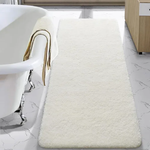 Miniatura 14 de LOCHAS - Tapete de baño de 24x70 pulgadas, suave, grueso y absorbente, hecho de microfibra, para el baño, lavable a máquina, tapete antideslizante