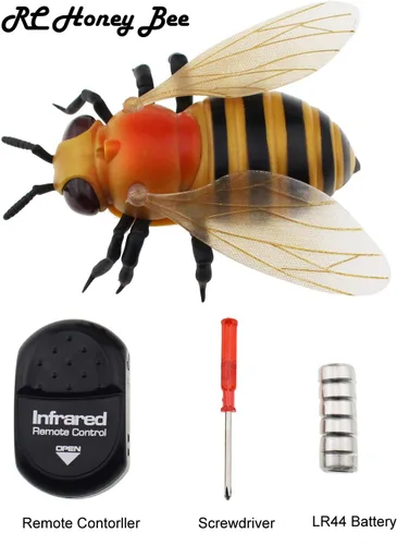 Miniatura 6 de Tipmant Realista RC Honey Bee Toys IR Control Remoto Abeja Insecto Vehículo Eléctrico Animal para Gato Perro Niños Regalos de Cumpleaños