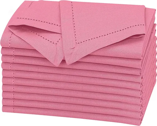 Miniatura 43 de Ruvanti Juego de 12 servilletas de lino de 18 x 18 pulgadas, servilletas de mezcla de lino de algodón, lavables, suaves y reutilizables, para bodas