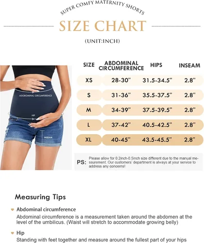 Miniatura 3 de HOFISH Pantalones cortos de mezclilla para mujer, sobre el vientre, soporte de embarazo, transpirables, pantalones cortos de mezclilla de maternidad