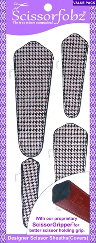 Miniatura 29 de Fundas protectoras para tijeras de diseñador, 4 unidades, tamaño surtido, diseño floral victoriano azul #4-304 Jardín floral victoriano azul