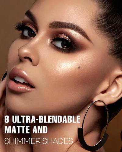 Miniatura 6 de Paleta de sombras de ojos ahumadas negras, 8 colores, gris oscuro, sombra de ojos ahumada para maquillaje gótico, negro, plateado, blanco, gris