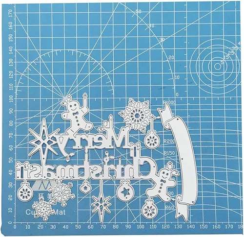 Miniatura 6 de Troqueles de metal de Feliz Navidad para hacer tarjetas, plantillas de corte para álbumes de recortes, álbum de fotos, plantilla de estampado
