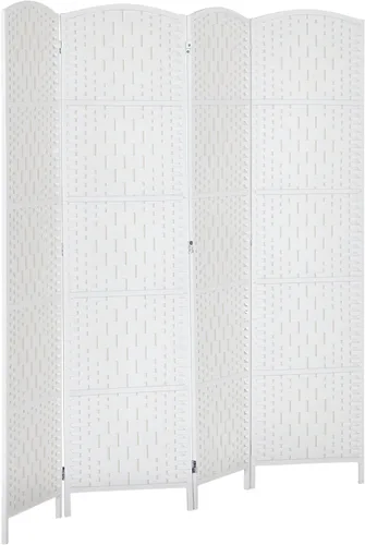 Miniatura 23 de HOMCOM Divisor de habitación, 3 paneles, pantalla de privacidad plegable de 6 pies de alto, partición independiente tejida a mano para separación