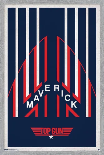 Miniatura 16 de Trends International Top Gun - Póster de pared de casco Maverick, 14.725 x 22.375 pulgadas, versión enmarcada de madera de granero