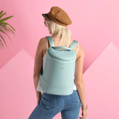 Miniatura 8 de Corkcicle EOLA Mochila enfriadora, bolsa aislante impermeable y a prueba de fugas, perfecta para vino, cerveza y bolsas de hielo Verde mar
