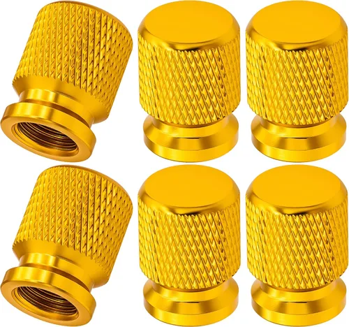 Miniatura 66 de 4 piezas de tapas de válvula de rueda con estilo púas, cubiertas universales de válvula de rueda de aleación de aluminio a prueba de polvo