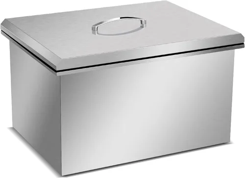 Miniatura 8 de Baúl de hielo con tapa extraíble, 20.5 pulgadas de largo x 20.5 pulgadas de ancho x 13 pulgadas de alto, enfriador de hielo de acero inoxidable