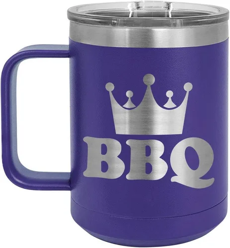 Miniatura 14 de Taza de café para barbacoa King de 15 onzas con tapa superior deslizante, taza de café de viaje aislado idea de regalo para los hombres que tienen