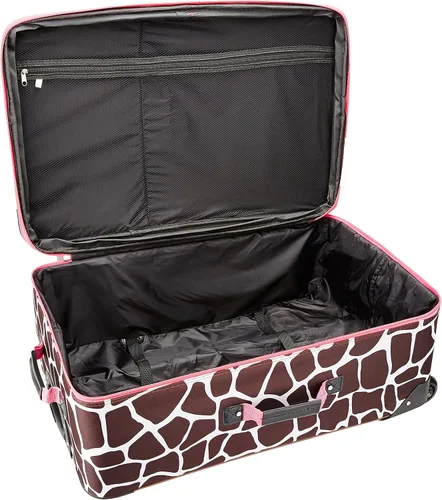 Miniatura 5 de Rockland Vara Softside - Juego de equipaje vertical de 3 piezas, Rosado Giraffe, Vara Softside Juego de equipaje vertical de 3 piezas