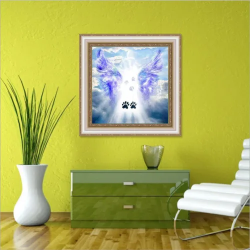 Miniatura 3 de MaiYiYi Juego de pintura de diamante de alas de ángel, taladro redondo completo 5D, pintura de diamante con halo de ángel, pintura de punto de cruz