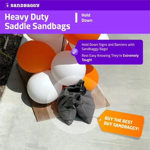 Miniatura 8 de Sandbaggy Sillín de arena (negro) – Viene prellenado con 15 libras de arena (capacidad de peso de 25 libras) – Pesas para fotografía, tiendas