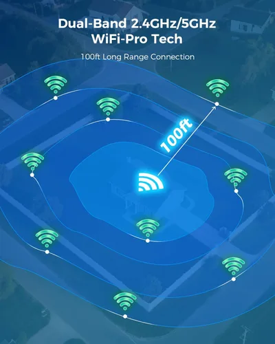 Miniatura 9 de Hiseeu Sistema de cámara de seguridad inalámbrica para exteriores de 8MP, NVR con pantalla táctil de 10", Kits de cámaras WiFi-Pro 4K de 5G/2.4G