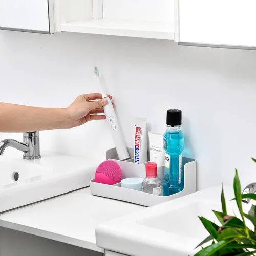 Miniatura 2 de VITVITI Porta cepillos de dientes para baño, organizador de baño, encimera, organizador de encimera de baño con 5 compartimentos de almacenamiento